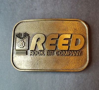 Hebilla de cinturón de minería de latón vintage para hombre Reed Rock Bit Company Foto 1 de 4