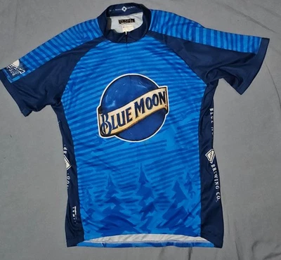 Camiseta deportiva de ciclismo PRIMAL para hombre talla grande bicicleta azul Moon Brewing Co bolsillo trasero Foto 1 de 4
