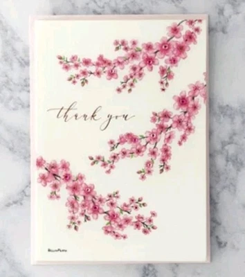 Papyrus Cherry 🌸 Blossom Thank You Card. Blank Inside  - Image 1 of 3