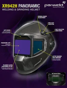 Parweld XR942H panoramic auto welding & grinding helmet true colour lense - Picture 1 of 2
