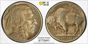 1921-S Buffalo Nickel PCGS Genuine - Cleaned - VF Detail - F#3910 - Picture 1 of 14