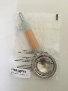 Egg Separator Stainless Steel Egg Yolk White Separator Filter Long Wood Handle - Picture 1 of 6