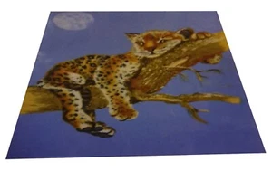 125cm x 160cm LEOPARD THROW SOFT LIGHTWEIGHT BRANCH CHEETAH BLUE WHITE MOON - Picture 1 of 1