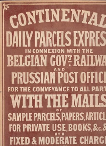 Póster Antiguo Ferrocarril Belga Prusia ALMIRANTAZGO OFICINAS DE PAQUETES - Imagen 1 de 6