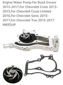 Water Pump For 1.4L engine Chevy 2011-15 Cruze 12-20 Sonic 2013-20 Buick Encore - Picture 1 of 6