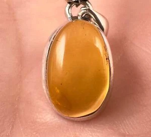 AMBER Pendant, AAA, Sterling Silver, Fine Jewelry, Healing Crystals Stones 53417 - Picture 1 of 4