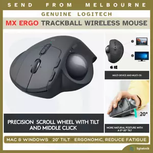 NEW Logitech MX Ergo Advanced Wireless Trackball Mouse - Windows MacOS Bluetooth - Picture 1 of 14