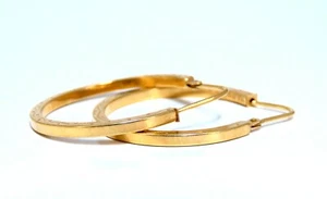 Pendientes de aro tubular de oro de 14 quilates clásicos 26 mm de diámetro + - Imagen 1 de 4