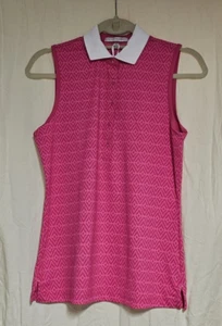 NEW SZ S FAIRWAY & GREENE LADIES SLEEVELESS PINK GOLF POLO SHIRT, UPF 50 NWT $80 - Picture 1 of 14