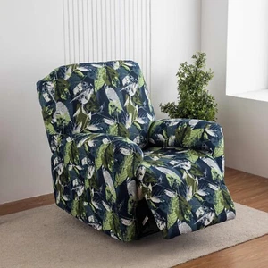 Printed Elastic Recliner Sofa Cover Side Pockets Home Decor Furniture Protection - Picture 1 of 23