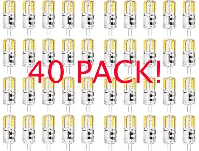 G4 LED Bulbs 40 Pack, 3W AC/DC 12V, Warm White 3000K, T3 Halogen Replacement NEW - Image 1 of 4