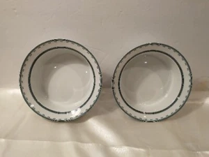 Dansk Cereal Bowl GRIDWORKS Teal Green Set of 2 Portugal 3/4" Rim 6.75" Diameter - Picture 1 of 7