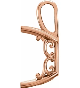 10 mm x 14 mm corte esmeralda oro rosa 14k clavija cesta colgante montaje - Imagen 1 de 3