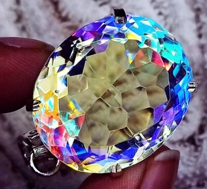79.70 Ct Certified Mystic Quartz Multi-Color GS Solid Silver Pendant Loose Gems - Picture 1 of 7