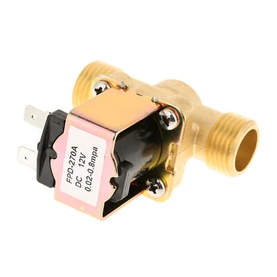 1/2" DC 12V Normally Closed Brass Electric Solenoid Valve For Water Control - Image 1 of 4
