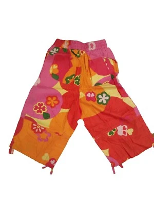 NEW OILILY GIRLS VIBRANT FLORAL LONG COTTON SHORTS 110 5y  - Image 1 of 3