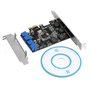2 Port 19Pin USB 3.0 Card PCI-e to Internal 20Pin Male Ports PCI Adapter Express - Picture 1 of 9