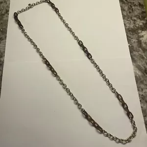 Pretty Signed J. Crew Gold Tone / Brown Link Costume Necklace - Picture 1 of 12