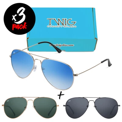 TWIG CONCEPT MILANO Tris occhiali da sole TWIG Pack PENNAC uomo/donna UV400 goccia vintage