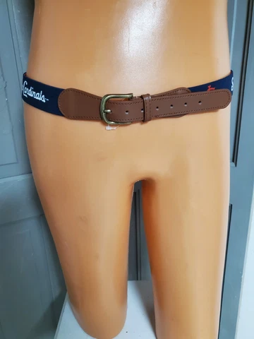 St. Louis Cardinals vtg spell out stretch elastic w/leather belt MLB BASEBALL Cover
