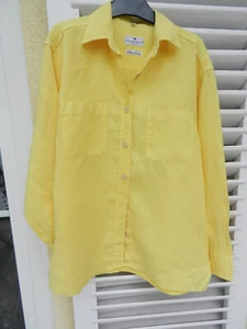 edle Leinenbluse Gelb Italy Leinen Sommerbluse Italy S M L Leinenhemd Hemdbluse - Bild 1 von 7