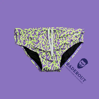 Speedo mens Lilac purple coral print endurance swim Brief Swimwear size 34 36 - Image 1 of 4