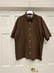 Orvis Men’s Shirt XL Trout Bum Brown Fishing Button Performance Breathable XL - Picture 1 of 6