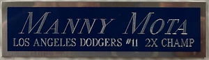 MANNY MOTA LA DODGERS TARGHETTA PER AUTOGRAFO FIRMATO BASEBALL-MAGLIA-PIPISTRELLO-FOTO - Foto 1 di 5