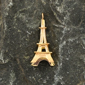 18k Yellow Gold Effiel Tower Building/Monument Charm/Pendant - Picture 1 of 4