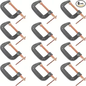 12pc, 3 Inch Heavy Duty Steel C-Clamps - Industrial Strength Set - Picture 1 of 3