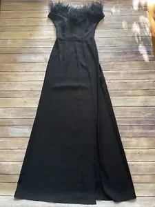 LPA Aurora Straußenfeder trägerlos Mantel Kleid schwarz XXS Cocktail Hochzeit - Bild 1 von 12