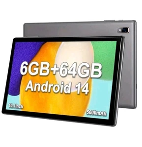 Android 14 Tablet PC 10.1 Inc 6GB Ram 64GB Rom 5MP-8MP Dual Camera WiFi +4 Gifts - Picture 1 of 7