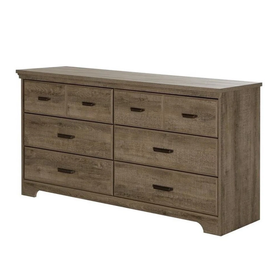 South Shore Versa 6-drawer Double Dresser Weathered Oak Brown