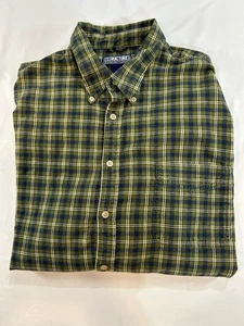 Vintage Structure Men’s Button Shirt XL Cotton Green Flannel Plaid  90s Grunge - Picture 1 of 6