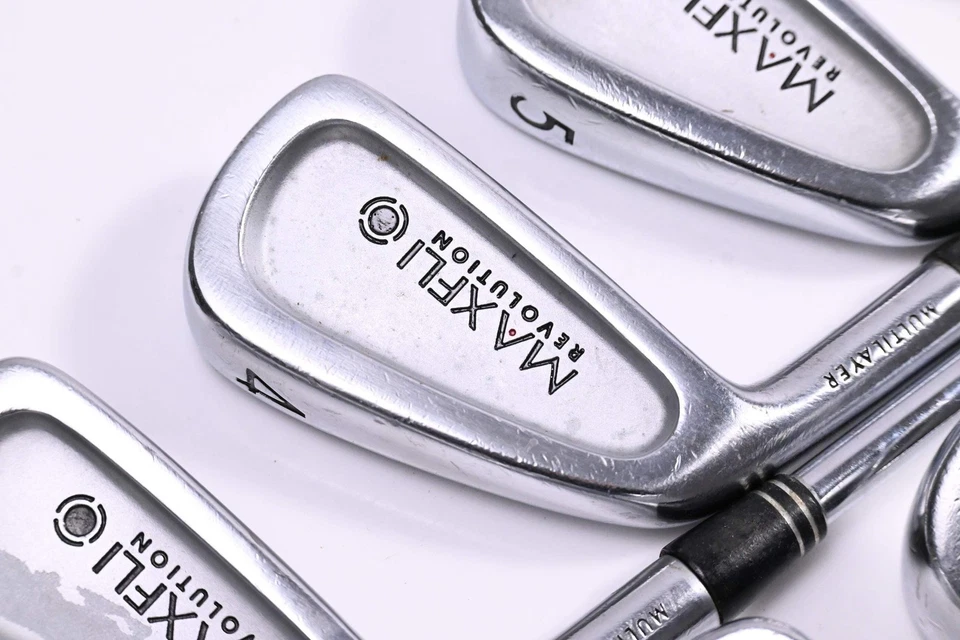 Left Hand Maxfli Revolution Black Dot Irons / 3-PW+SW / Stiff Flex Dynamic Gold - Image 1 of 4