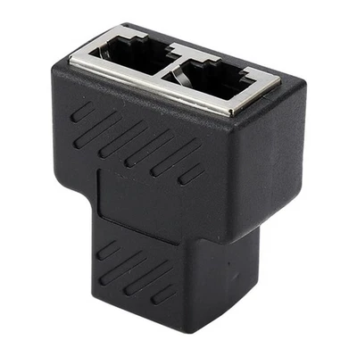 Y Adapter Splitter Network Connector Lan Cable Black - Image 1 of 4