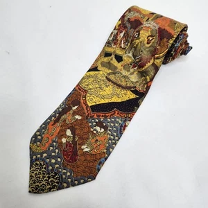 Brioni Silk Tie Asian Theme Hand Made Italy Necktie Elephant Luxury 3.75"×60.5" - Picture 1 of 7