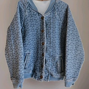 Cat and Jack Quilted Soft Denim Jacket Stars Girls Size M 7/8 - Picture 1 of 8