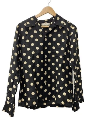 Camisa Manga Larga WACKO MARIA S Seda Lunares Negros 12AW DOTS SHI 02 Cuello Mancha Presen Foto 1 de 4