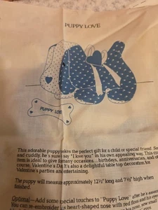 Vintage VIP Cranston "Puppy Love" Hund & Knochen Cut & Sew Stoff Panel blau/weiß - Bild 1 von 6