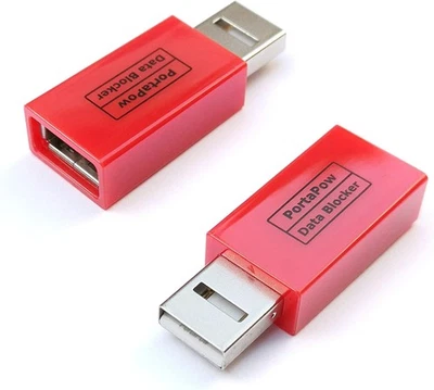 Portapow 3Rd Gen USB Data Blocker (Red 2 Pack) - Protect against Juice Jacking - image 1 of 4