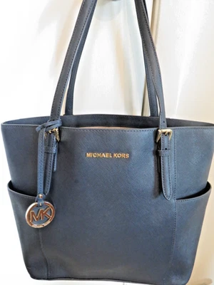 MICHAEL KORS JET SET BLUE SAFFIANO LEATHER-LARGE TOTE SHOULDER BAG - Image 1 of 4