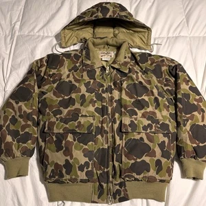 Cabelas Frogskin Waterproof Camo Hunting Jacket Insulated Parka Removable Hood L - Picture 1 of 8