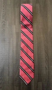 Brooks Brothers klassische rote Herrenkrawatte mit weißen Streifen 100 % Seide - Bild 1 von 13