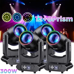 4X 300W LED 18Prism Moving Head Light GOBO Beam Stage DMX Spot Disco DJ Lighting - Picture 1 of 21