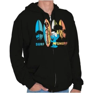 Cool The Smurfs Surf Tropical Beach Vacation Sweatshirt Zip Up Hoodie Men Women - Picture 1 of 7