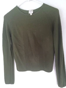 ARMANI COLLEZIONI Knit Sweater Size 4 Women's 100% Merino Wool Olive green Italy - Picture 1 of 9