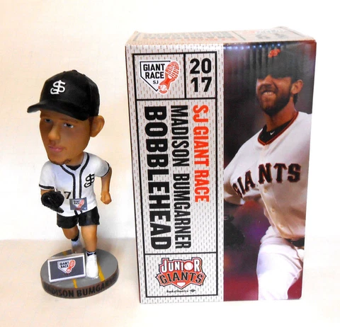 NEW in Box 2017 SAN JOSE Junior GIANTS RACE MADISON BUMGARNER BOBBLEHEAD SJ SF Cover