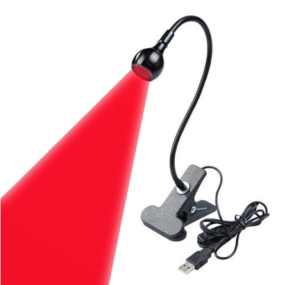 Lámpara LED flexible de cuello de cisne contra el deterioro de la vista con luz roja de 670 nm