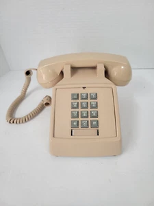 Téléphone de bureau vintage Cortelco ITT Premier 2500 beige/marron ligne unique TESTÉ - Photo 1/7